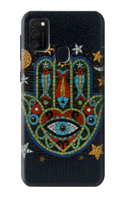 W3175 Hamsa Hand Mosaics Hard Case and Leather Flip Case For Samsung Galaxy M21