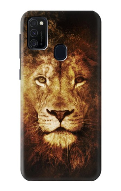 W3182 Lion Hard Case and Leather Flip Case For Samsung Galaxy M21