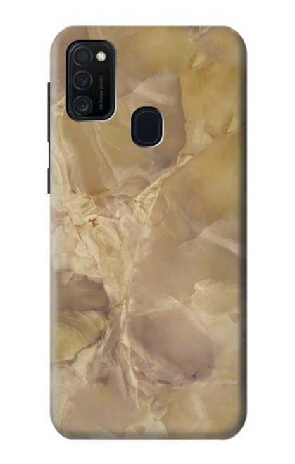 W3240 Yellow Marble Stone Hard Case and Leather Flip Case For Samsung Galaxy M21