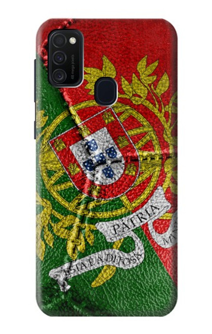 W3300 Portugal Flag Vintage Football Graphic Hard Case and Leather Flip Case For Samsung Galaxy M21