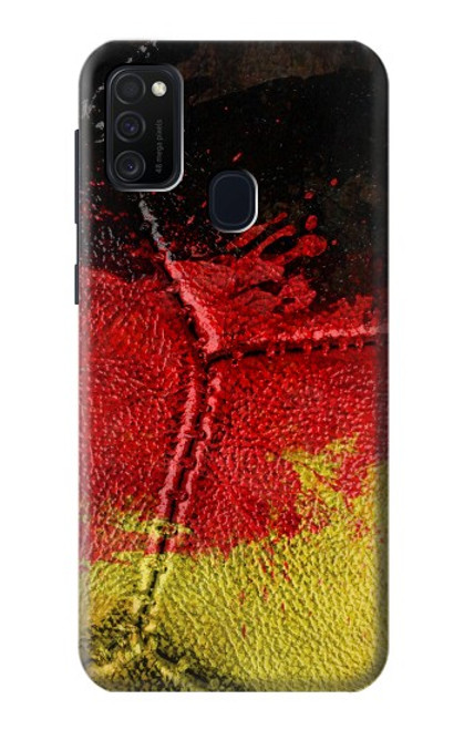 W3303 Germany Flag Vintage Football Graphic Hard Case and Leather Flip Case For Samsung Galaxy M21