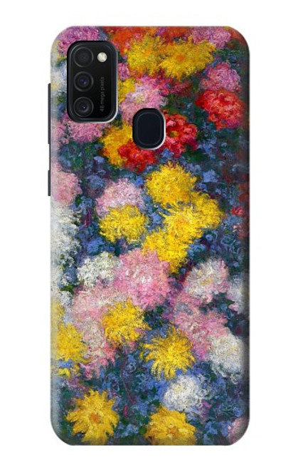 W3342 Claude Monet Chrysanthemums Hard Case and Leather Flip Case For Samsung Galaxy M21