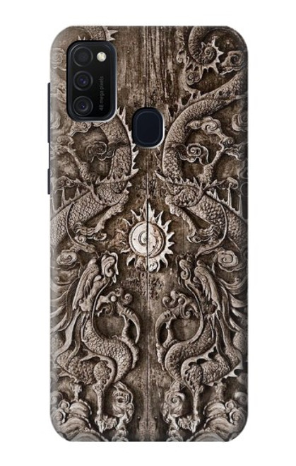 W3395 Dragon Door Hard Case and Leather Flip Case For Samsung Galaxy M21