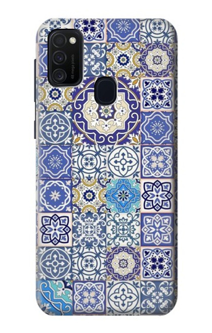 W3537 Moroccan Mosaic Pattern Hard Case and Leather Flip Case For Samsung Galaxy M21