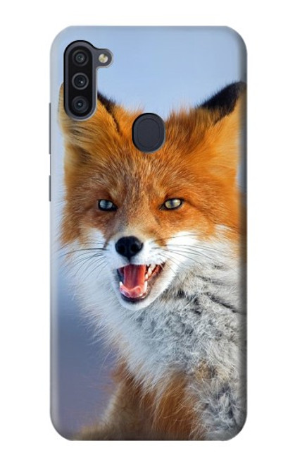 W0417 Fox Hard Case and Leather Flip Case For Samsung Galaxy M11