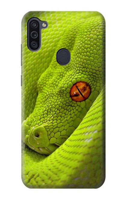 W0785 Green Snake Hard Case and Leather Flip Case For Samsung Galaxy M11