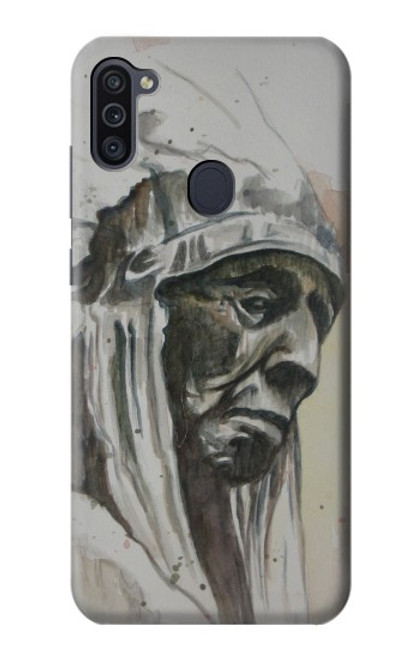 W0792 Indian Chief Hard Case and Leather Flip Case For Samsung Galaxy M11