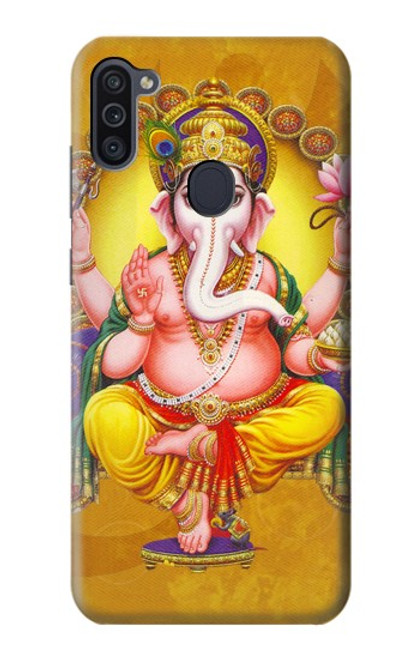 W0896 Lord Ganesh Hindu God Hard Case and Leather Flip Case For Samsung Galaxy M11