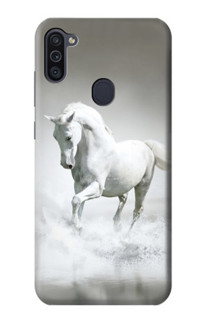 W0932 White Horse Hard Case and Leather Flip Case For Samsung Galaxy M11