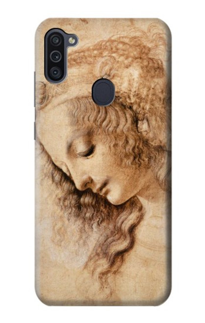 W1045 Leonardo da Vinci Woman's Head Hard Case and Leather Flip Case For Samsung Galaxy M11