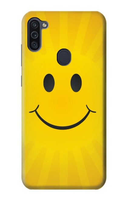 W1146 Yellow Sun Smile Hard Case and Leather Flip Case For Samsung Galaxy M11