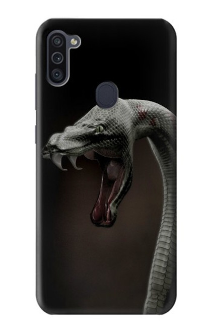 W1597 Black Mamba Snake Hard Case and Leather Flip Case For Samsung Galaxy M11