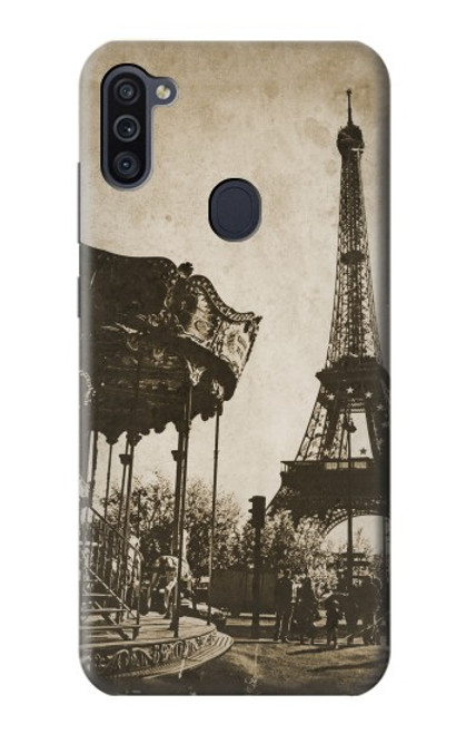 W2174 Eiffel Tower Vintage Paris Hard Case and Leather Flip Case For Samsung Galaxy M11