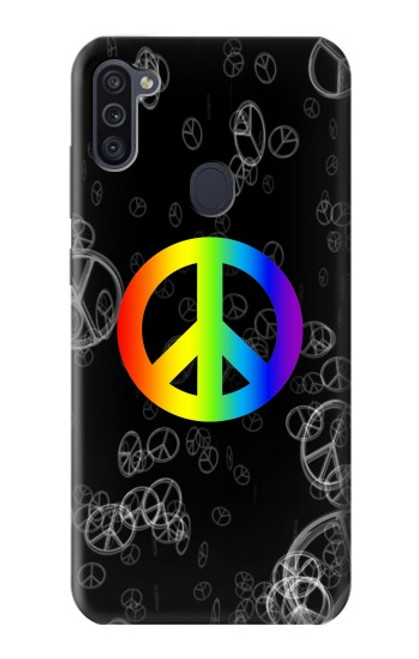 W2356 Peace Sign Hard Case and Leather Flip Case For Samsung Galaxy M11