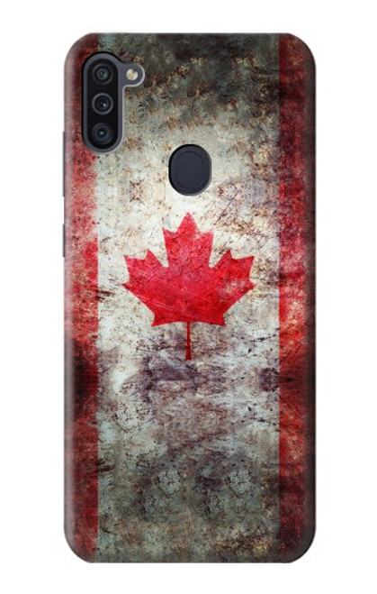 W2490 Canada Maple Leaf Flag Texture Hard Case and Leather Flip Case For Samsung Galaxy M11