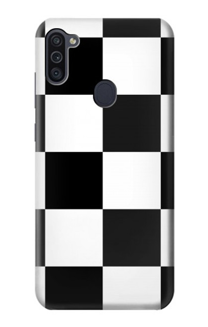 W2492 Black and White Check Hard Case and Leather Flip Case For Samsung Galaxy M11