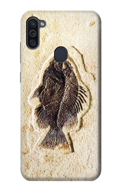 W2562 Fossil Fish Hard Case and Leather Flip Case For Samsung Galaxy M11