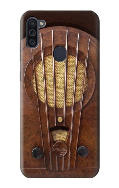 W2655 Vintage Bakelite Deco Radio Hard Case and Leather Flip Case For Samsung Galaxy M11