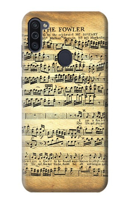 W2667 The Fowler Mozart Music Sheet Hard Case and Leather Flip Case For Samsung Galaxy M11