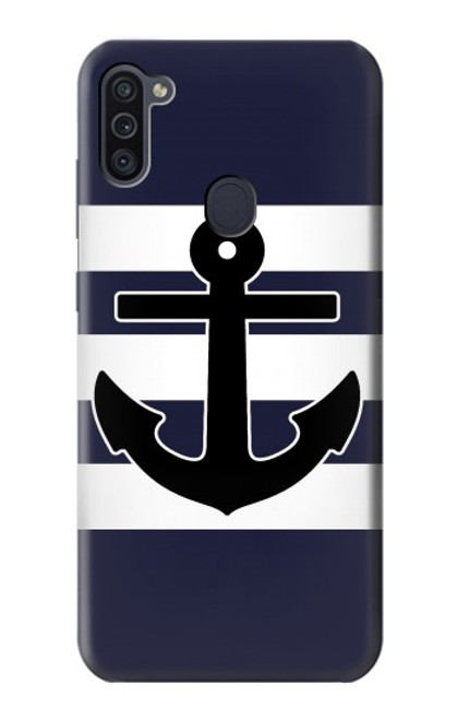 W2758 Anchor Navy Hard Case and Leather Flip Case For Samsung Galaxy M11