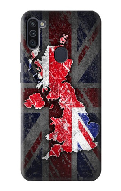 W2936 UK British Flag Map Hard Case and Leather Flip Case For Samsung Galaxy M11