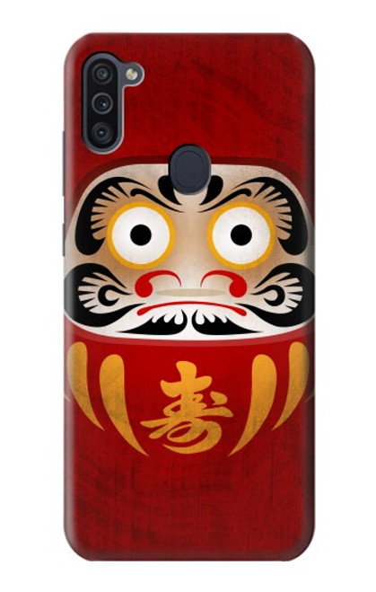 W3023 Japan Good Luck Daruma Doll Hard Case and Leather Flip Case For Samsung Galaxy M11