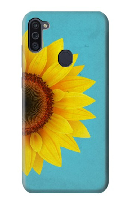 W3039 Vintage Sunflower Blue Hard Case and Leather Flip Case For Samsung Galaxy M11