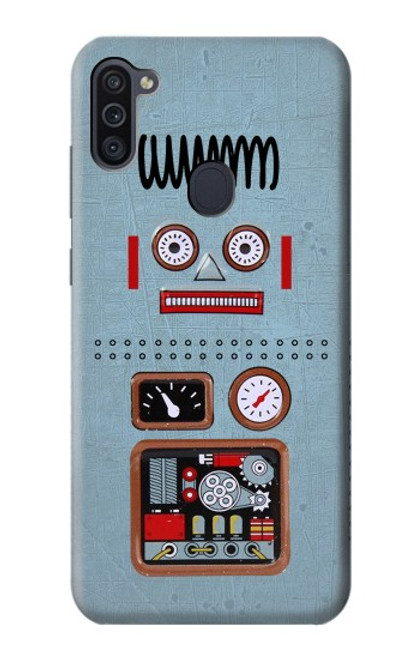 W3040 Retro Robot Toy Hard Case and Leather Flip Case For Samsung Galaxy M11