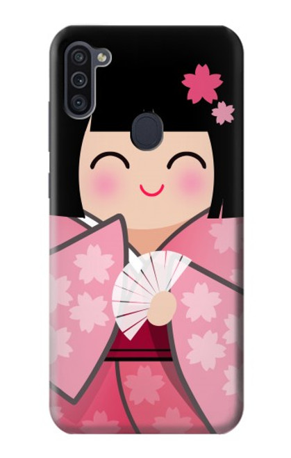 W3042 Japan Girl Hina Doll Kimono Sakura Hard Case and Leather Flip Case For Samsung Galaxy M11