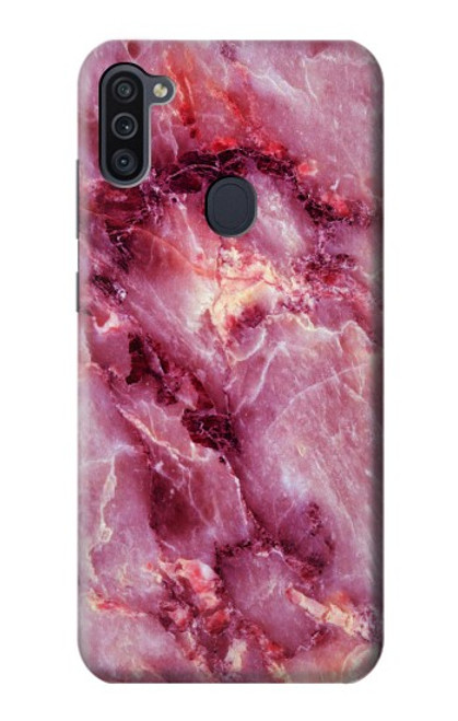 W3052 Pink Marble Graphic Printed Hard Case and Leather Flip Case For Samsung Galaxy M11