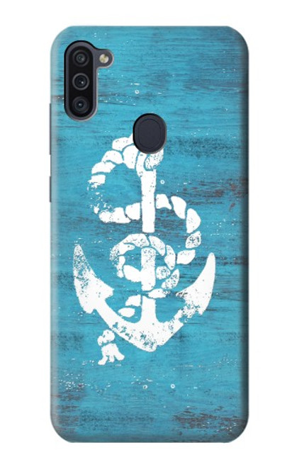 W3053 Marine Anchor Blue Hard Case and Leather Flip Case For Samsung Galaxy M11