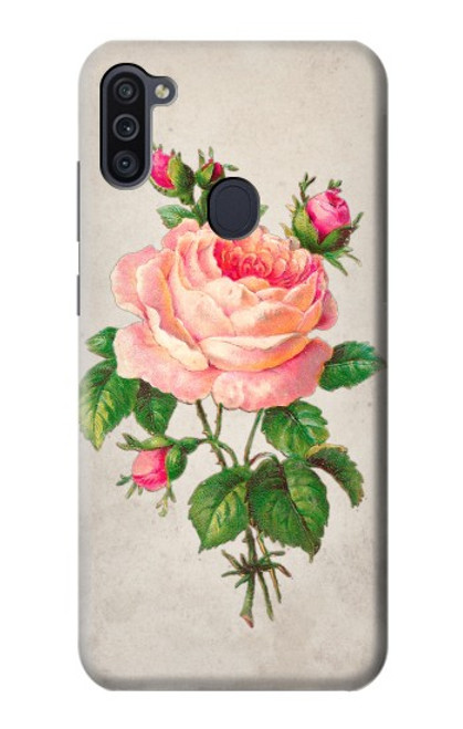 W3079 Vintage Pink Rose Hard Case and Leather Flip Case For Samsung Galaxy M11