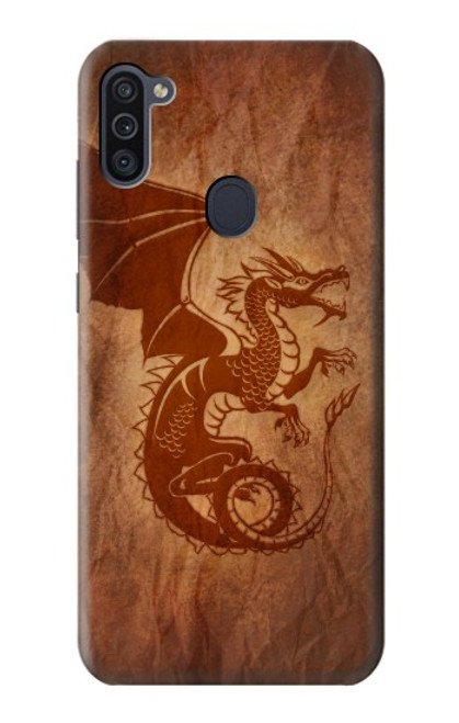 W3086 Red Dragon Tattoo Hard Case and Leather Flip Case For Samsung Galaxy M11