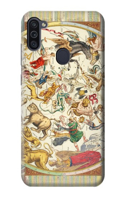 W3145 Antique Constellation Star Sky Map Hard Case and Leather Flip Case For Samsung Galaxy M11