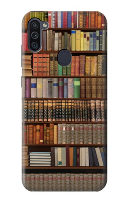 W3154 Bookshelf Hard Case and Leather Flip Case For Samsung Galaxy M11