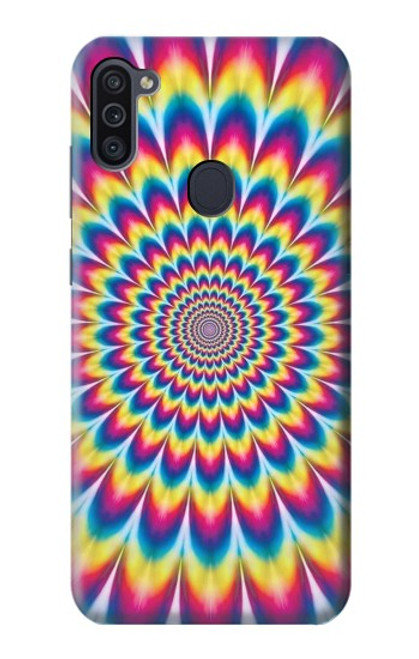 W3162 Colorful Psychedelic Hard Case and Leather Flip Case For Samsung Galaxy M11