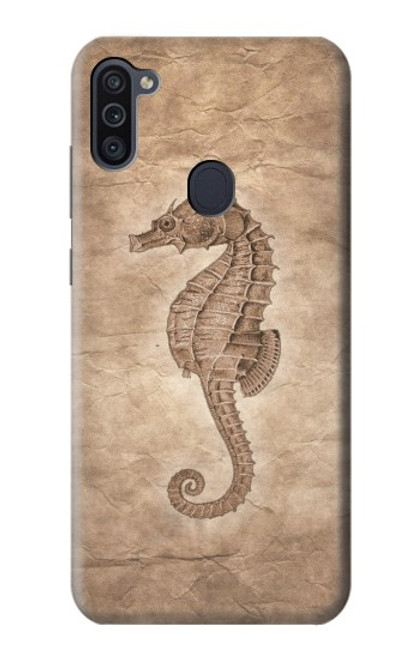 W3214 Seahorse Skeleton Fossil Hard Case and Leather Flip Case For Samsung Galaxy M11