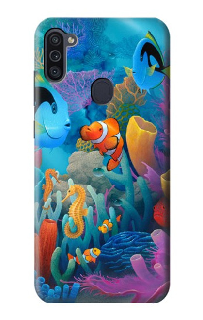 W3227 Underwater World Cartoon Hard Case and Leather Flip Case For Samsung Galaxy M11