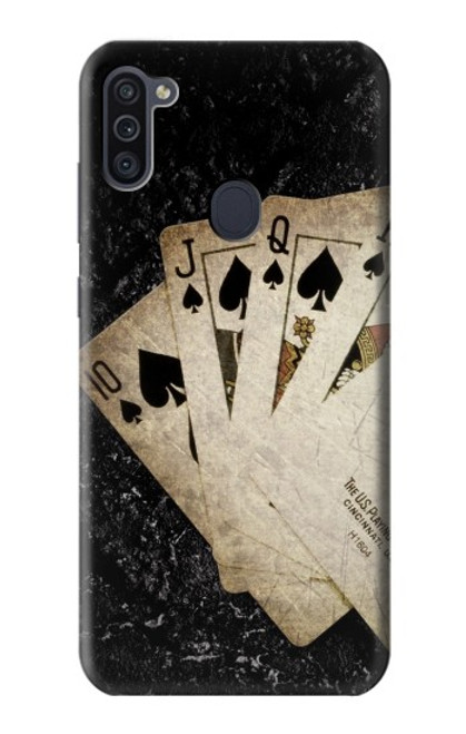 W3231 Vintage Royal Straight Flush Cards Hard Case and Leather Flip Case For Samsung Galaxy M11