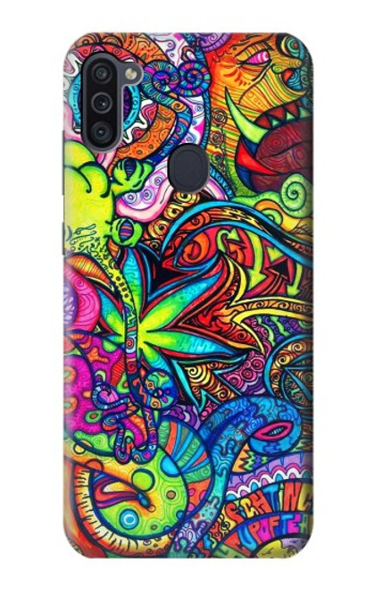 W3255 Colorful Art Pattern Hard Case and Leather Flip Case For Samsung Galaxy M11