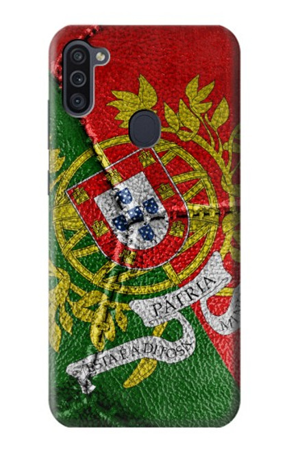 W3300 Portugal Flag Vintage Football Graphic Hard Case and Leather Flip Case For Samsung Galaxy M11