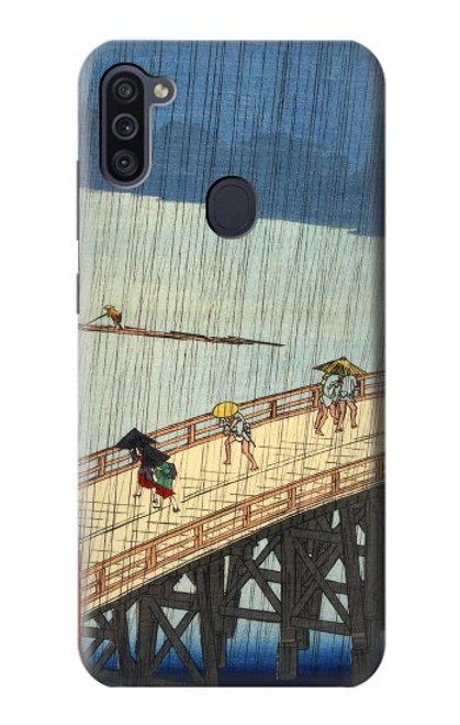 W3347 Utagawa Hiroshige Sudden shower Hard Case and Leather Flip Case For Samsung Galaxy M11