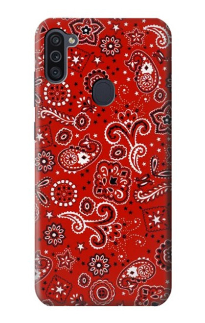 W3354 Red Classic Bandana Hard Case and Leather Flip Case For Samsung Galaxy M11