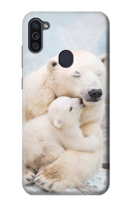 W3373 Polar Bear Hug Family Hard Case and Leather Flip Case For Samsung Galaxy M11