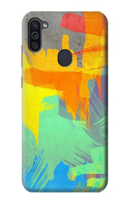 W3423 Brush Stroke Hard Case and Leather Flip Case For Samsung Galaxy M11