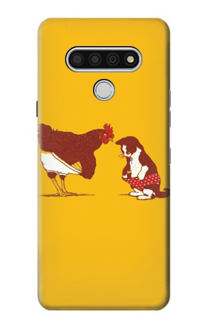 W1093 Rooster and Cat Joke Hard Case and Leather Flip Case For LG Stylo 6