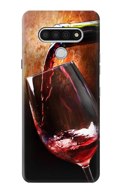 W2396 Red Wine Bottle And Glass Hard Case and Leather Flip Case For LG Stylo 6