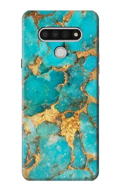 W2906 Aqua Turquoise Stone Hard Case and Leather Flip Case For LG Stylo 6