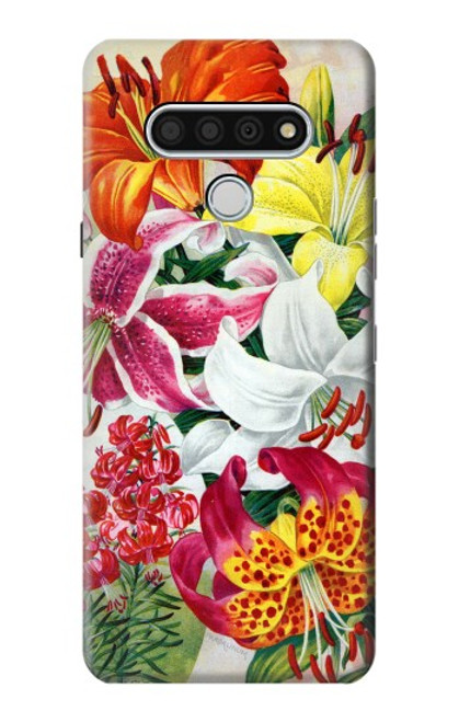 W3205 Retro Art Flowers Hard Case and Leather Flip Case For LG Stylo 6