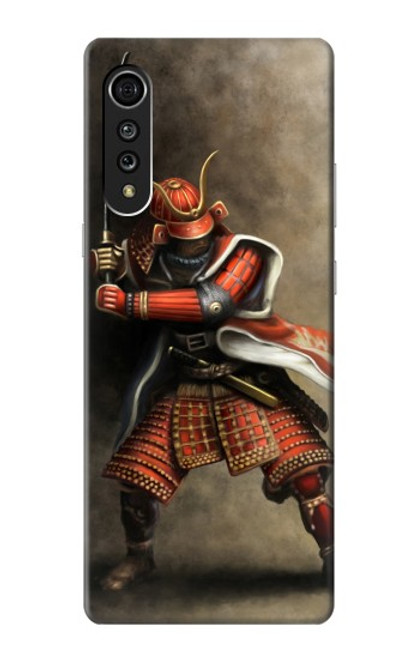 W0796 Japan Red Samurai Hard Case and Leather Flip Case For LG Velvet